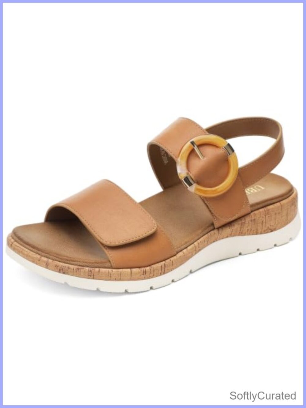 Womens Low Wedge Walking Sandals Arch Support Adjustable Straps